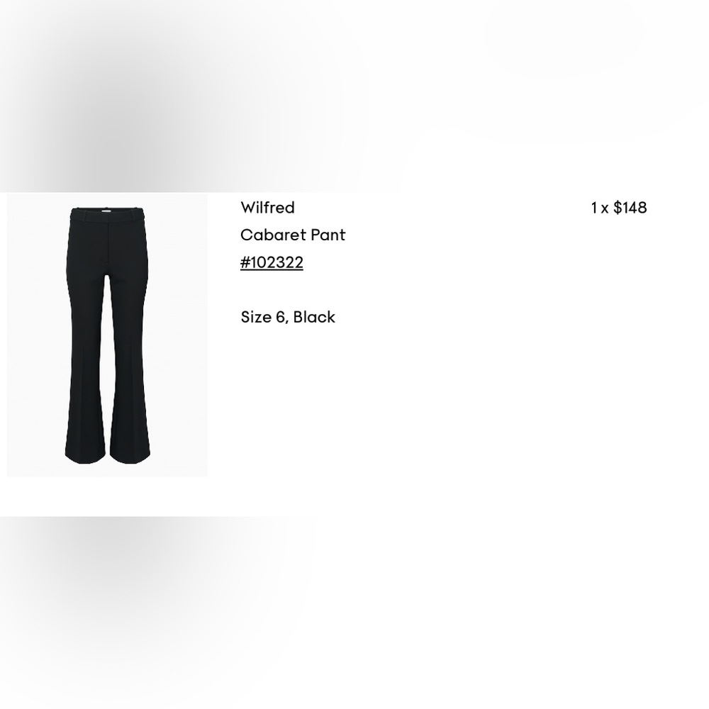 Wilfred Classic Black Cabaret Pants